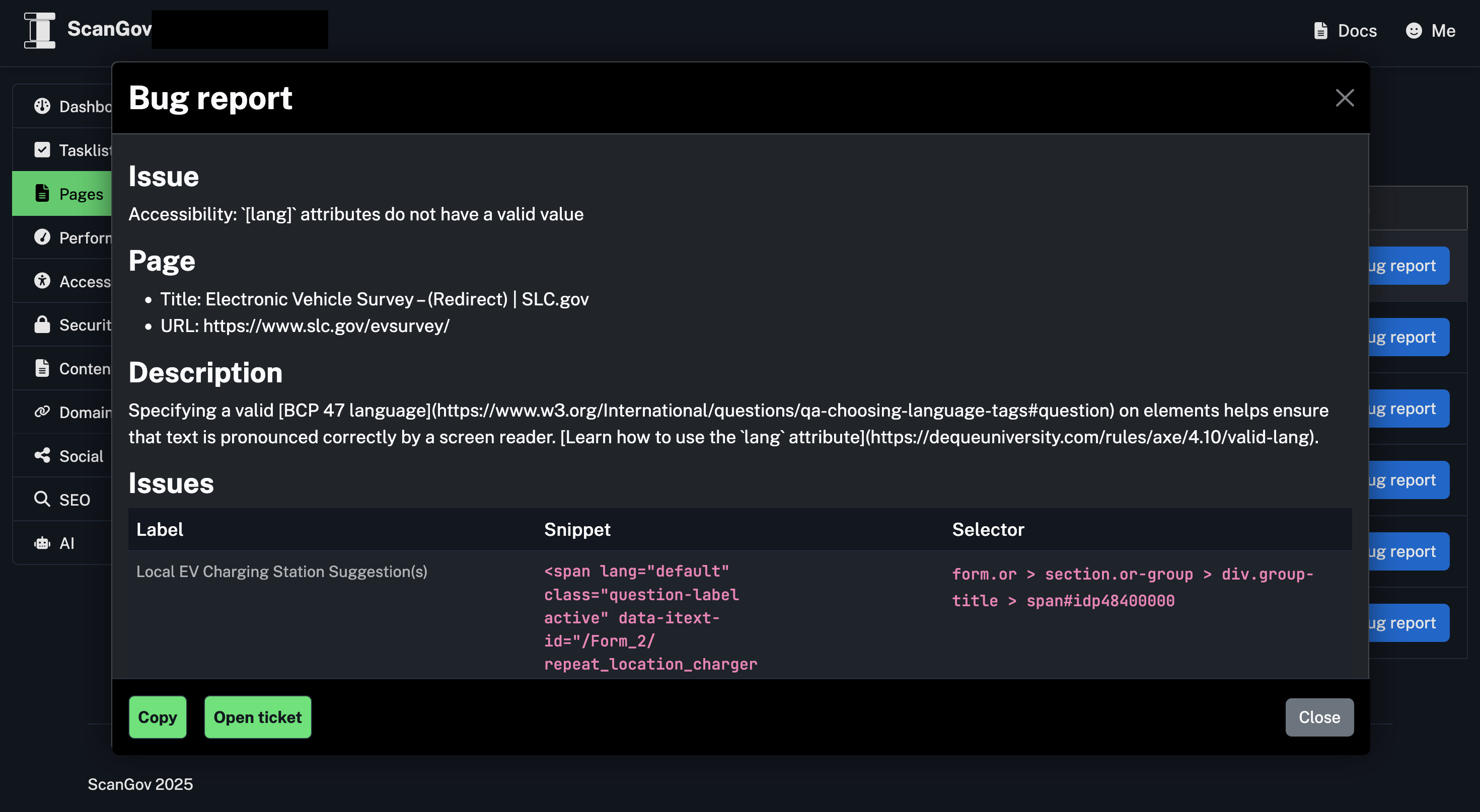 Bug reports