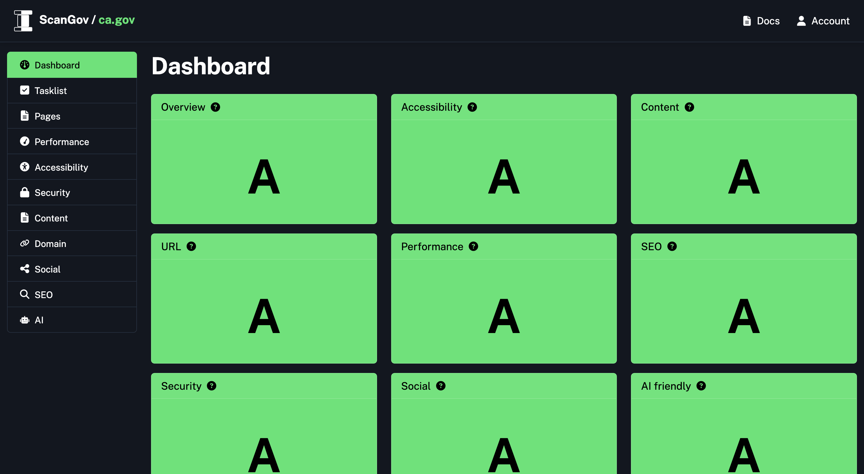 Screenshot of ScanGov