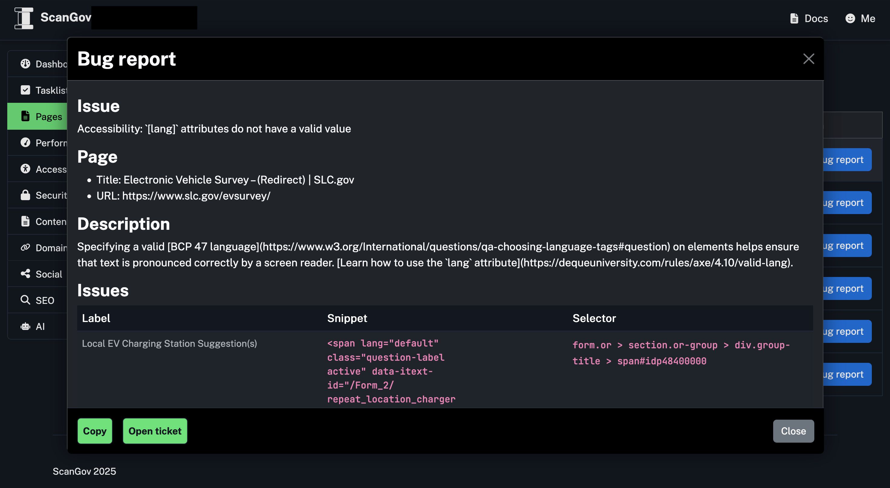 Issue reports